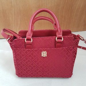 Tommy Hilfiger Red Logo Shopper Crossbody Purse